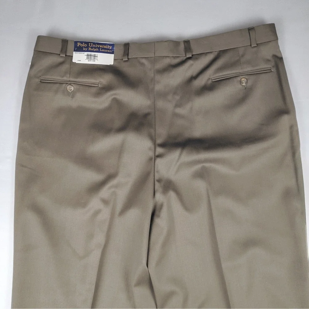 Vtg Ralph Lauren Polo University Mens 42x32 Super 100's Wool Pleated Dress Pants